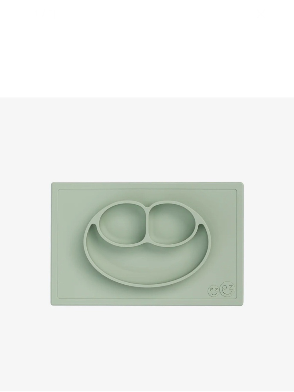 EZPZ Happy Mat Suction Plate - Sage Green Silicone